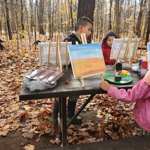 painting in nature homeschool