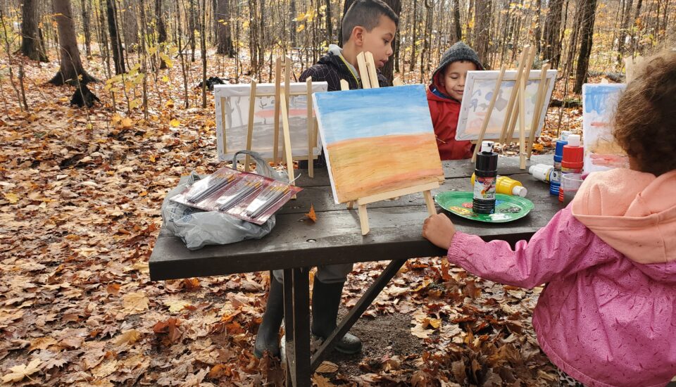 painting in nature homeschool